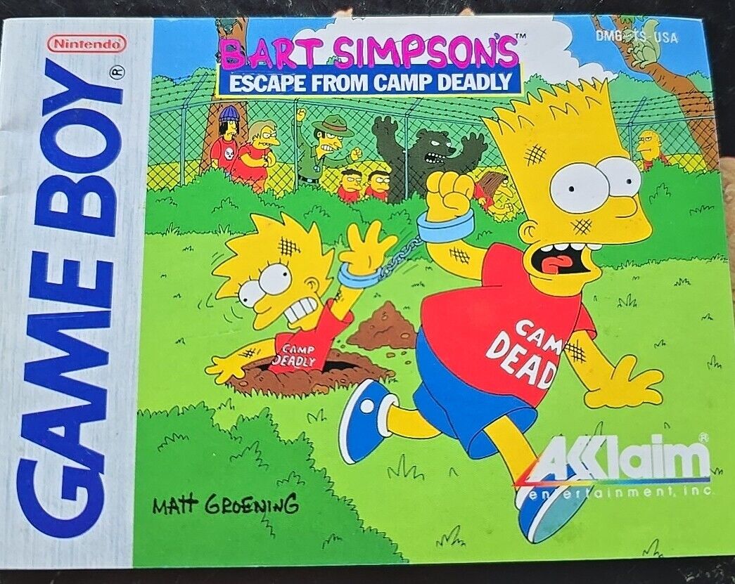 The Simpsons  Escape From Camp Deadly Gameboy Manual Only