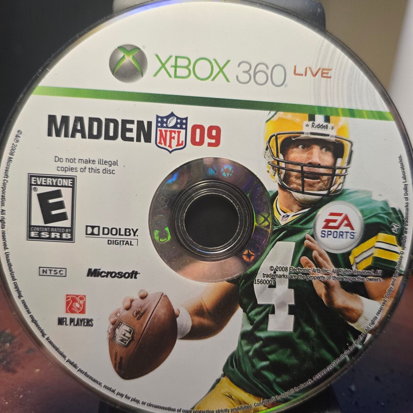 Madden NFL 09 (Microsoft Xbox 360, 2008) DISC ONLY