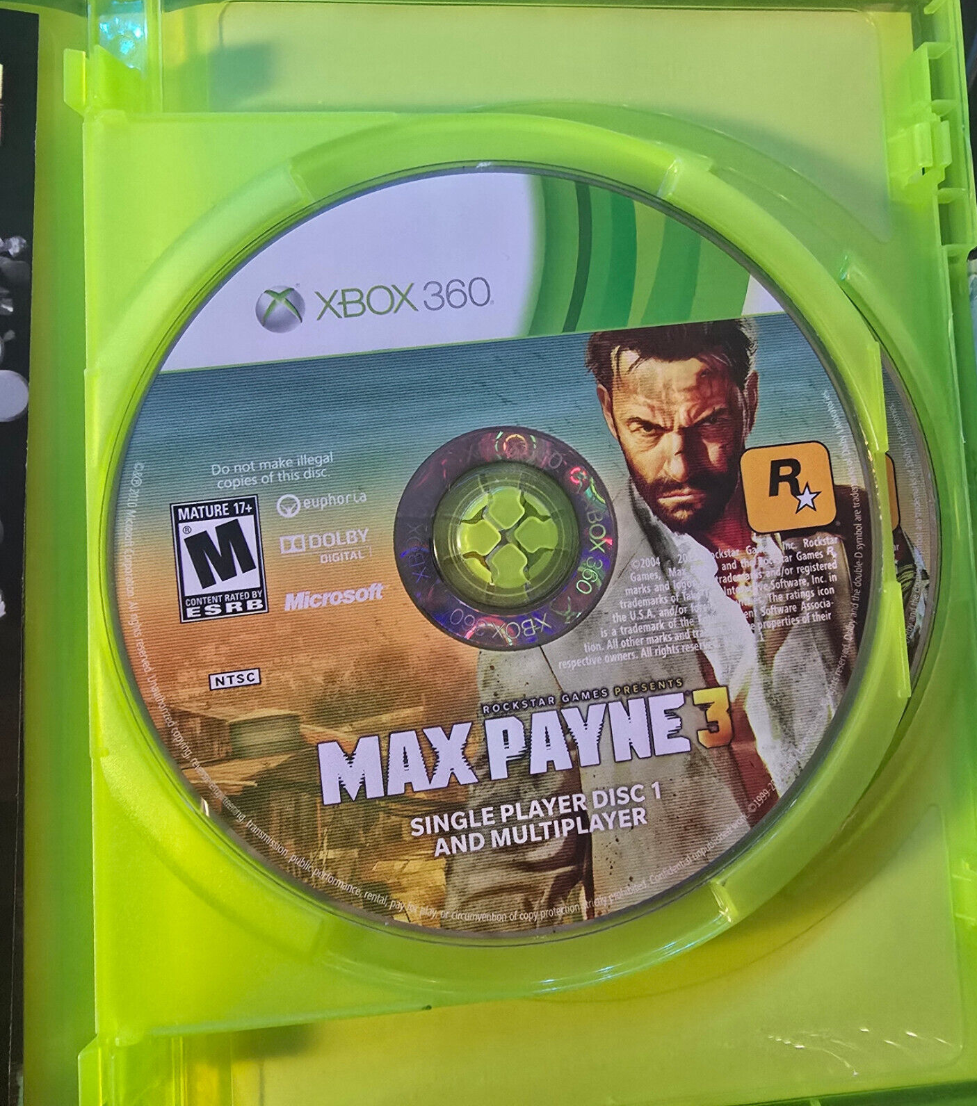 Max Payne 3 (Microsoft Xbox 360, 2012) Both discs