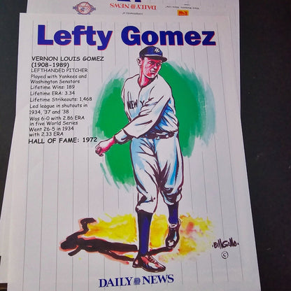 New York Yankee Caricatures by Bill Gallo, Limited Daily News Prints