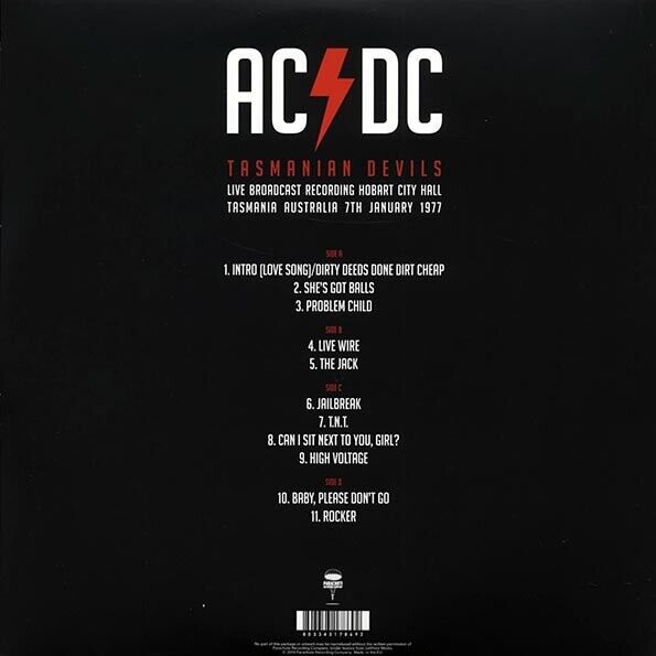 AC/DC-Tasmanian Devils-Live in Australia '77-Limited Edition Live Vinyl 2 LP