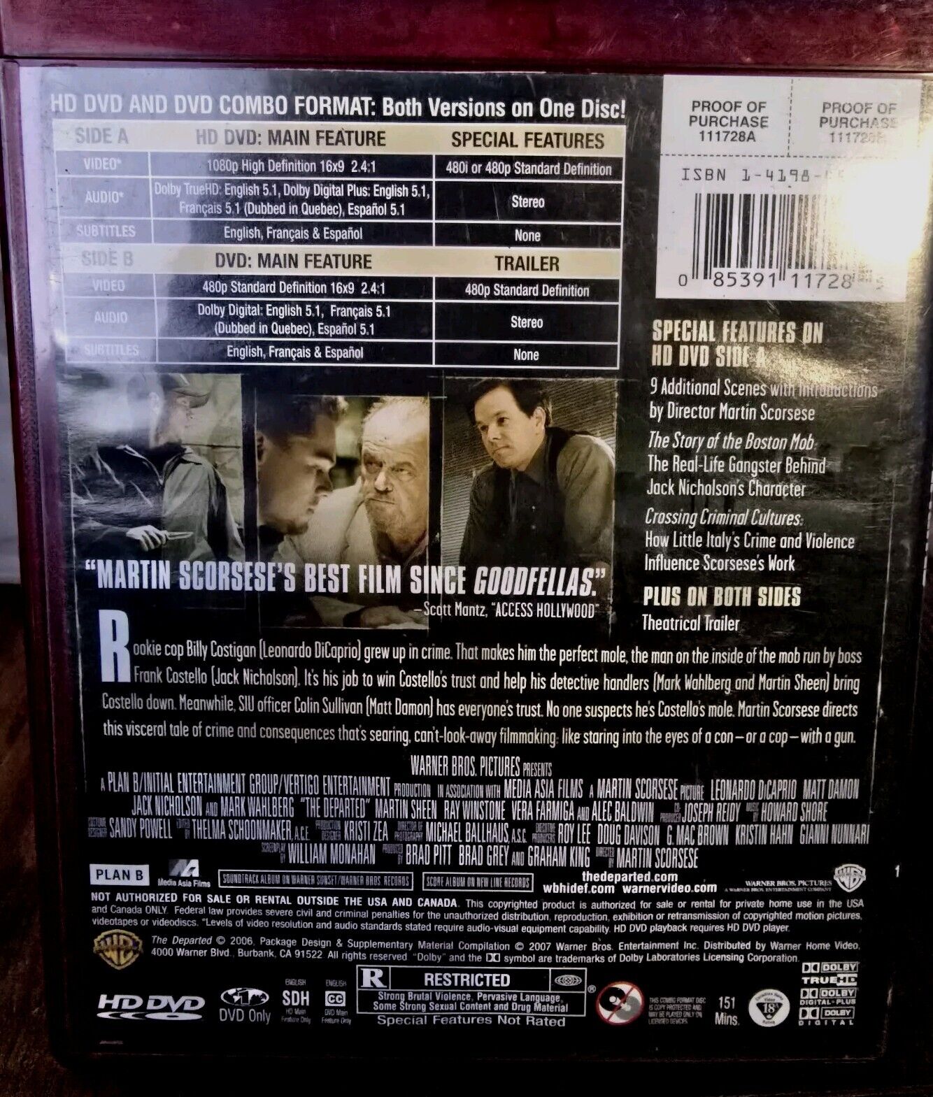 The Departed (HD DVD, 2007, HD DVD/DVD Hybrid)