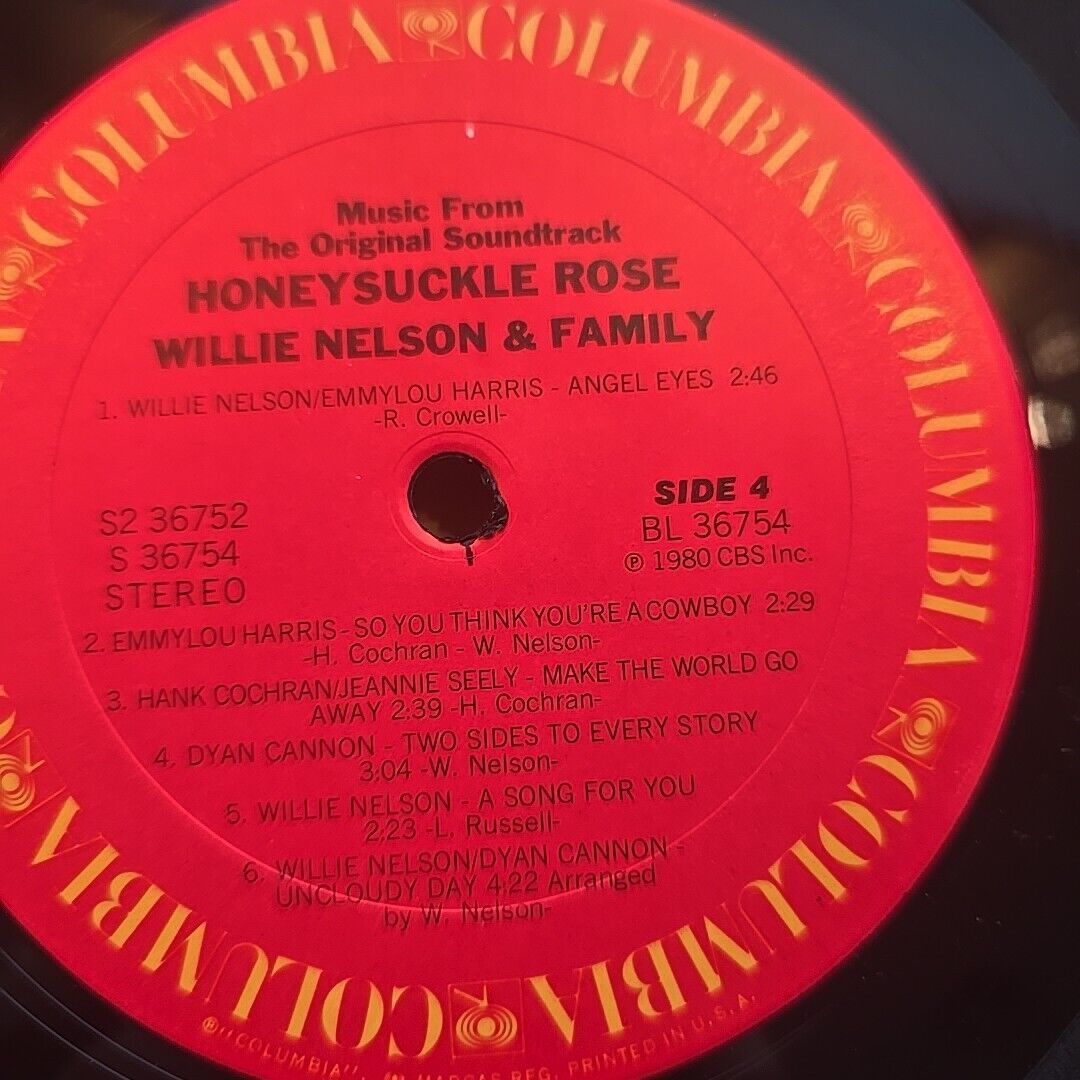 Willie Nelson & Family-Honeysuckle Rose Original Soundtrack 2LP 1980 VG/VG