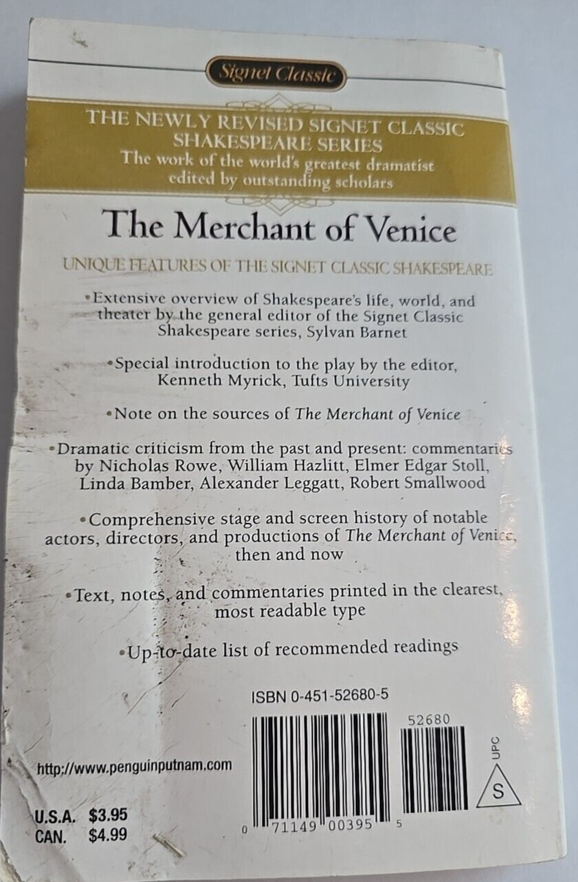 The Merchant of Venice Signet Classics New Revised Edition Paperback