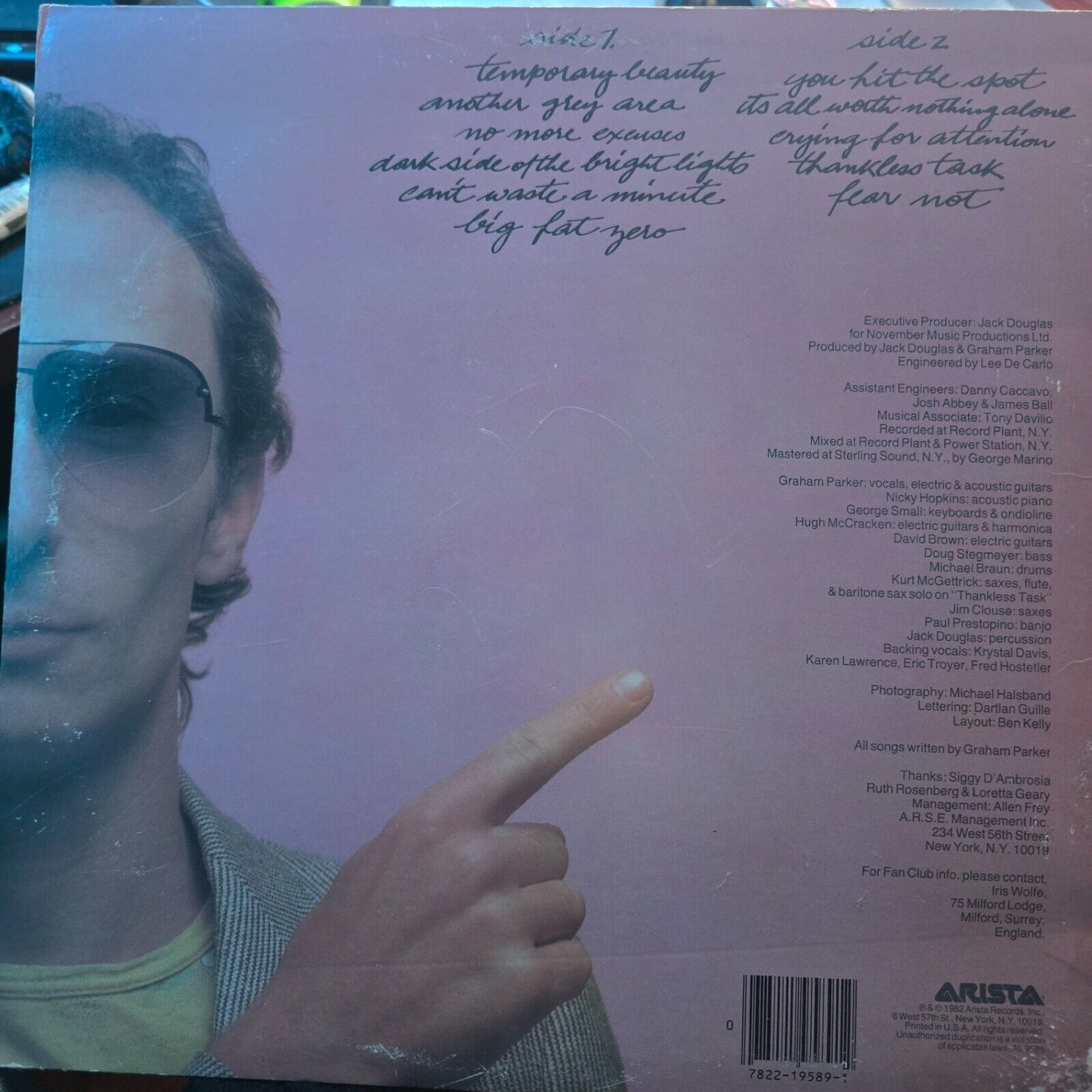 Graham Parker - Another Grey Area - 1982 - Arista AL9589 Vinyl LP Record