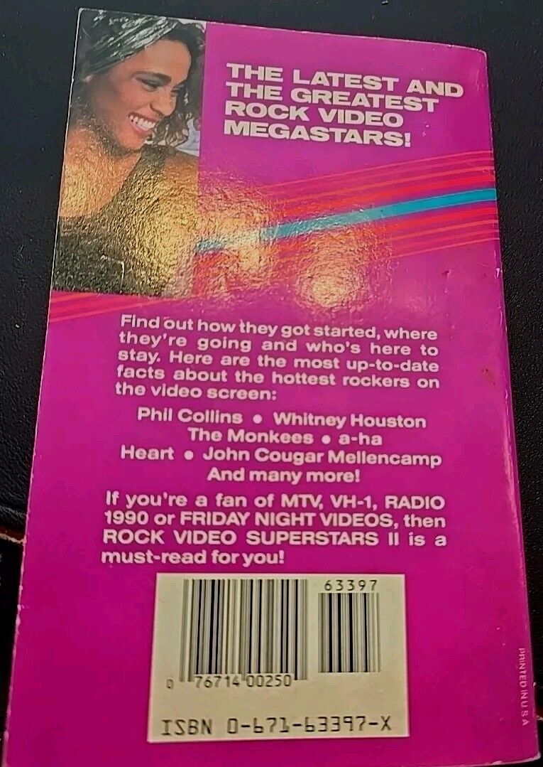 1987 Rock Video Superstars II Paperback Book 