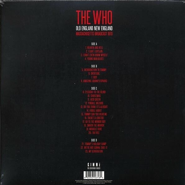 The Who - Old England New England- Mass 1970 - Limited Live 2 LP Vinyl Record