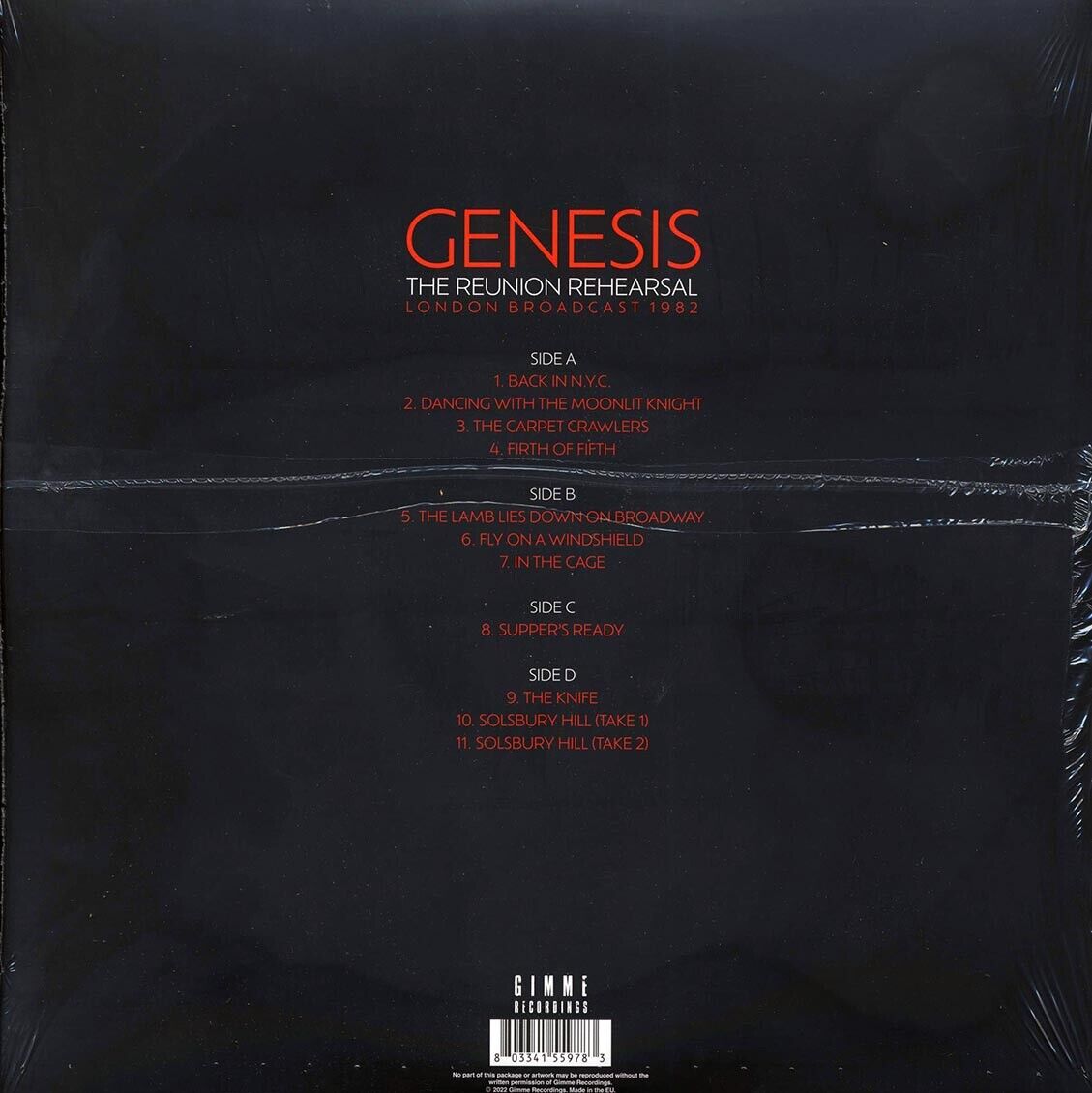 Genesis - The Reunion Rehearsals-London 1982-2LP Limited Live  Vinyl Record 2LP