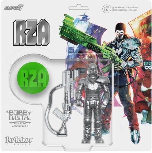 RZA Super7 Bobby Digital ReAction W03 Metallic Silver w 45 + Adaptor