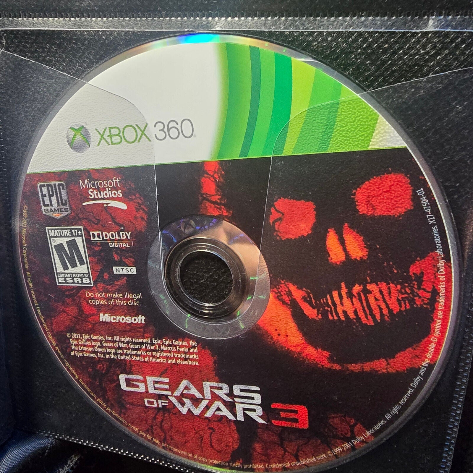 Gears of War 3 (Xbox 360, 2011) Disc Only