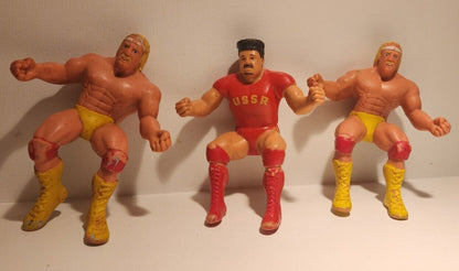 WWF Thumb Wrestlers 1985 LJN (Hulk Hogan X2, Nikolai Volkov 