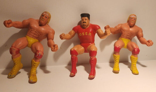 WWF Thumb Wrestlers 1985 LJN (Hulk Hogan X2, Nikolai Volkov 