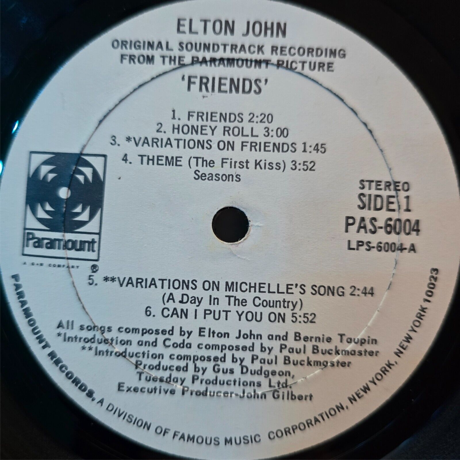 Elton John-Friends-1971 PAS-6004- Vinyl Record LP