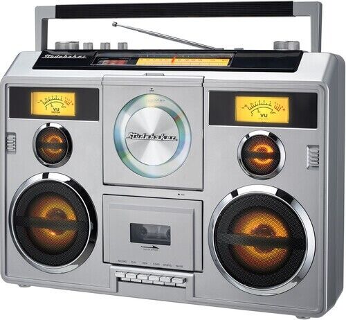 Studebaker SB2140S Sound Station Bluetooth Boombox CD/AM-FM Radio/Cassette Recor